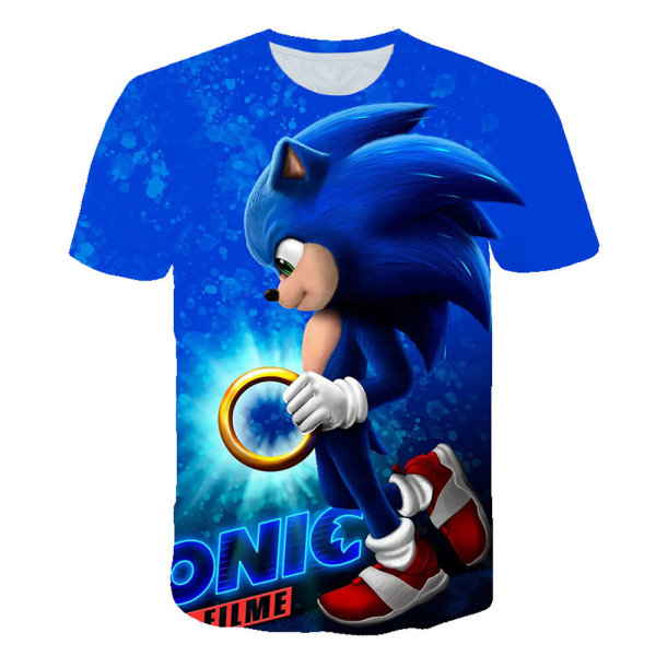 Sonic The Hedgehog Kids 3D T-shirt kortärmad spelpresent 110cm