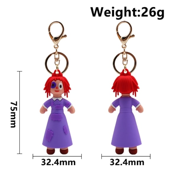 The Amazing Digital Circus Keychain Joker Rabbit Pendant Keyring Bag Decor Gift F