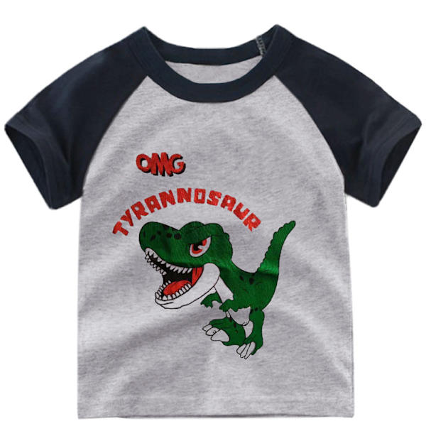 Barn Kortärmad T-shirt med tecknad filmtryck Pojkar Sommartröjor #8 90cm