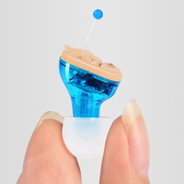 Mini hörapparat osynlig öronassistent för äldre blue