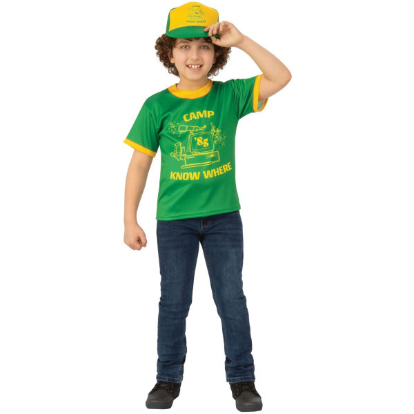 Dustin of Stranger Things 3 Camp Know Where Kids Boys T-shirt green 2XL