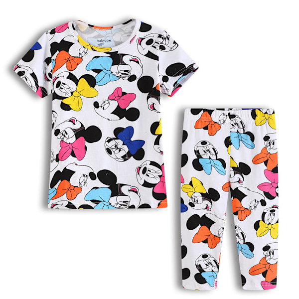 Minnie Flickor Pyjamas Barn Pojkar Flickor 2-dels Set Kortärmad Tryck Toppar+ Shorts Tryck Kläder Pyjamas & Vardagskläder Barnpresent #4 95cm