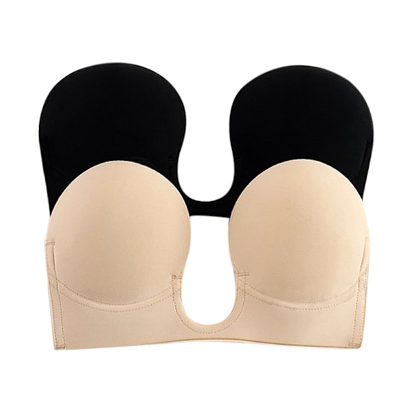 Kvinnor Självhäftande Osynliga Behåar Strapless Push Up För Klänning black A