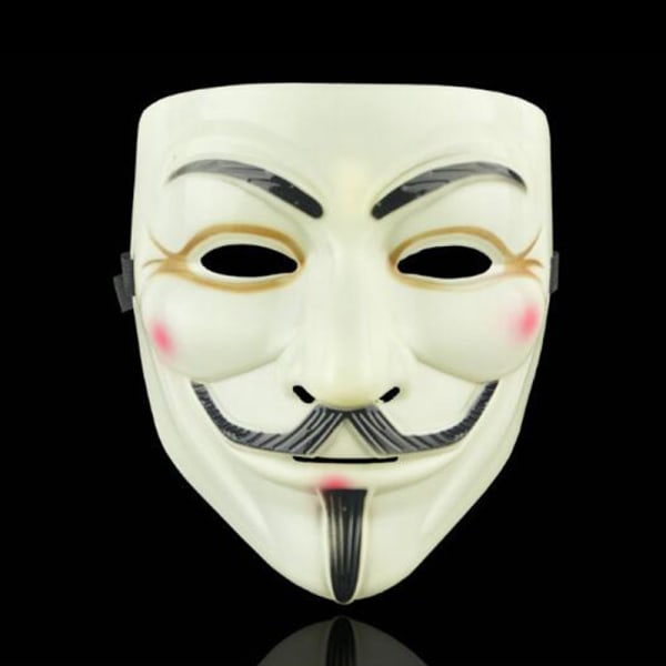 Halloween Mask Hacker V For Vendetta Game Master Party Cosplay Yellow + eyeliner