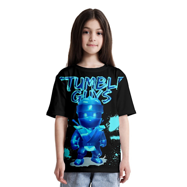 Barn Flickor Pojkar StumbleGuys Grafisk Tryckt T-shirt Sommar Casual Rund Hals Topp B 160cm
