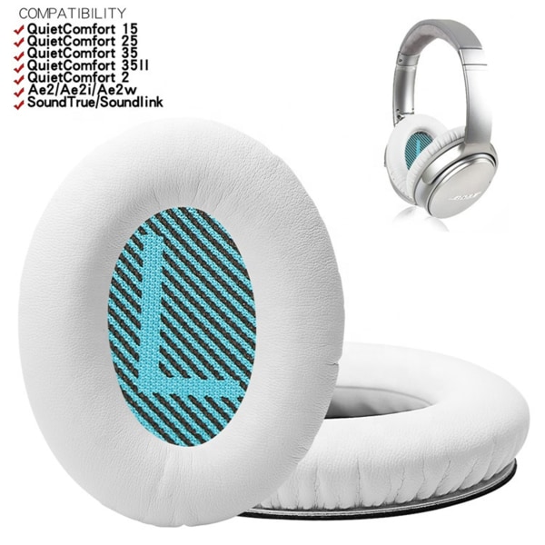 Ersättande öronkuddar för Boses Comfort QC15 QC25 QC35 hörlurar white&blue
