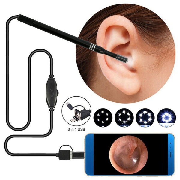 LED-otoskop öronkamera omfång öronvax borttagningskit