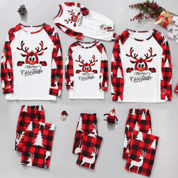 Jul familj matchande pyjamas Print nattkläder nattkläder set Kids 12T