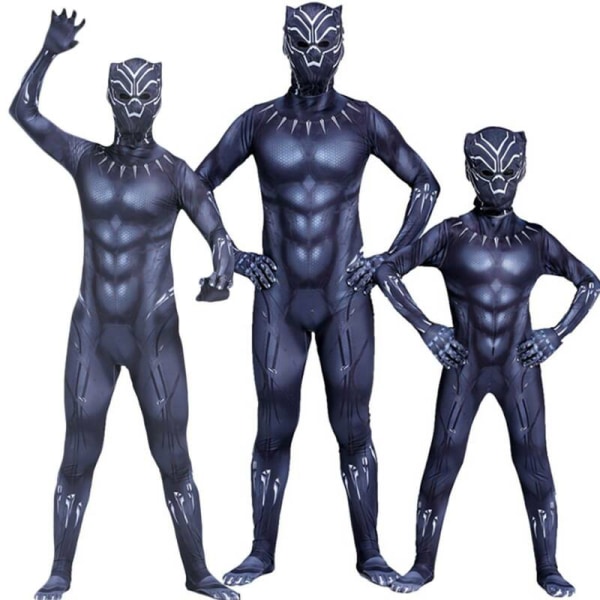 Black Panther Kid Cosplay Party Kostym Superhjälte Fancy Dress Up 4-5 Years