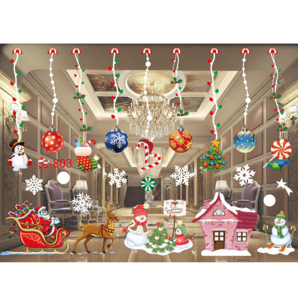 Jul fönsterdekal klistermärke Xmas Holiday Decor Party Supplies H