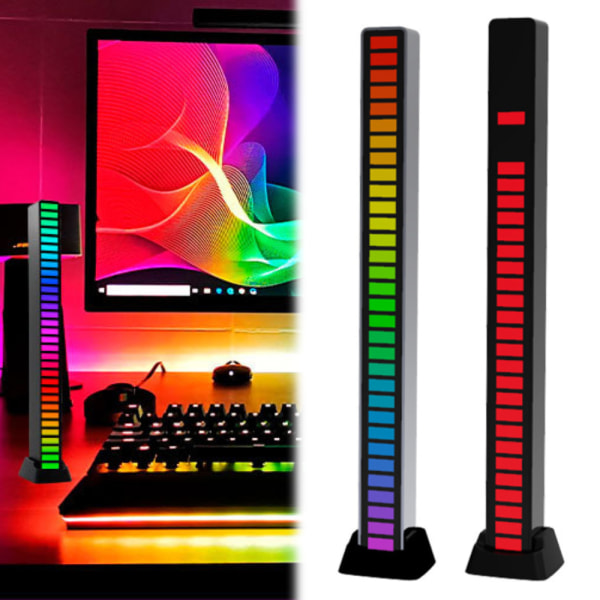 RGB-ljud Färgglad musik Ambient LED Light Bar Inredning för spelrum black