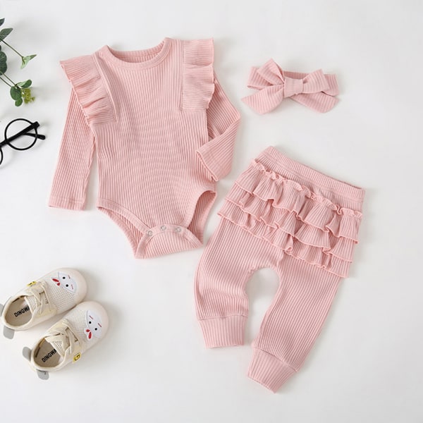 3st Nyfödd Barn Baby Flicka Kläder T-shirt Byxor Leggings Outfit pink 90cm  012c | pink | 90cm | Fyndiq