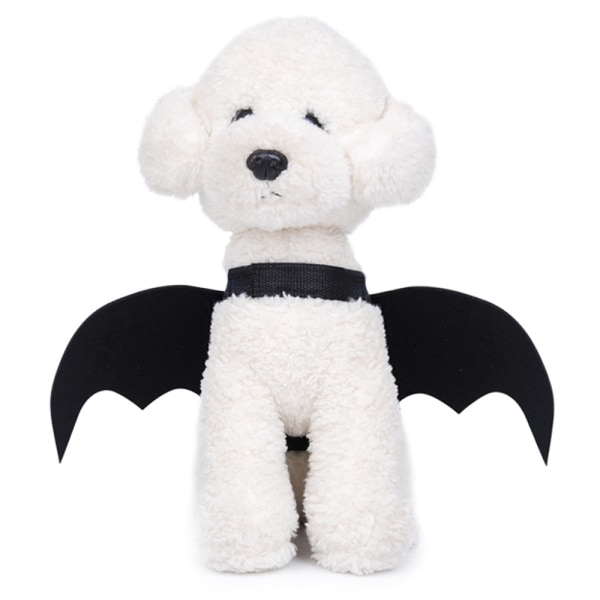 Halloween Black Bat Wing husdjurskostym för hund-cosplay kattvalpar M