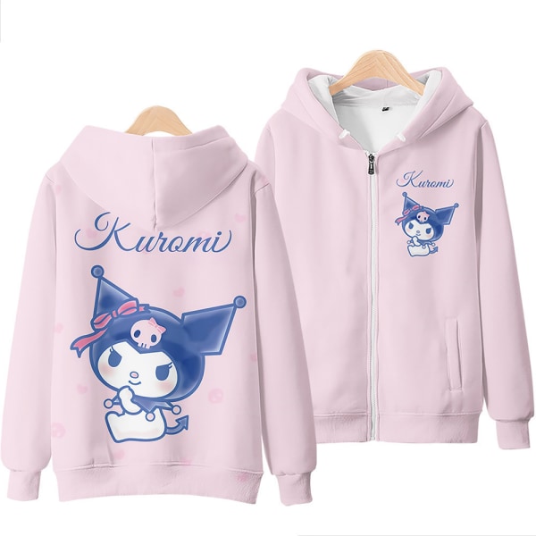 Kuromi Hooded Sweatshirt Långärmad tröja för kvinnor Tecknad tröja för flickor C 2XL