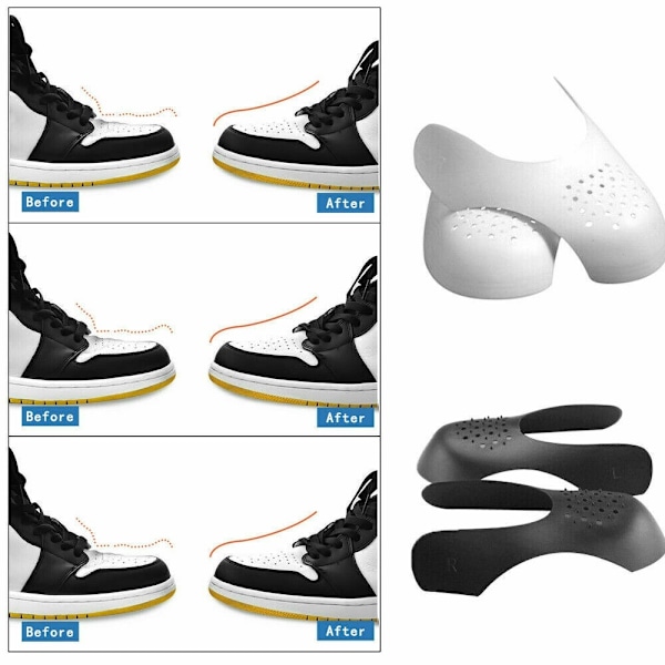 1 par sneaker shield rynkskydd fotvalv skydd white 40-46