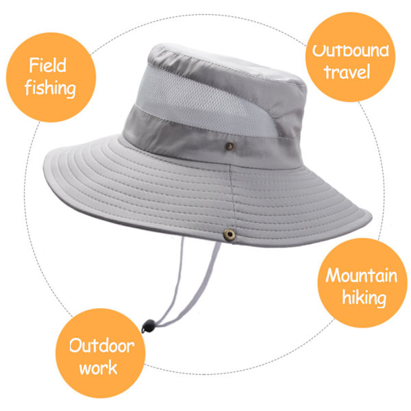Solhatt för män och kvinnor, utomhusfiske, sommarhatt, justerbar beige