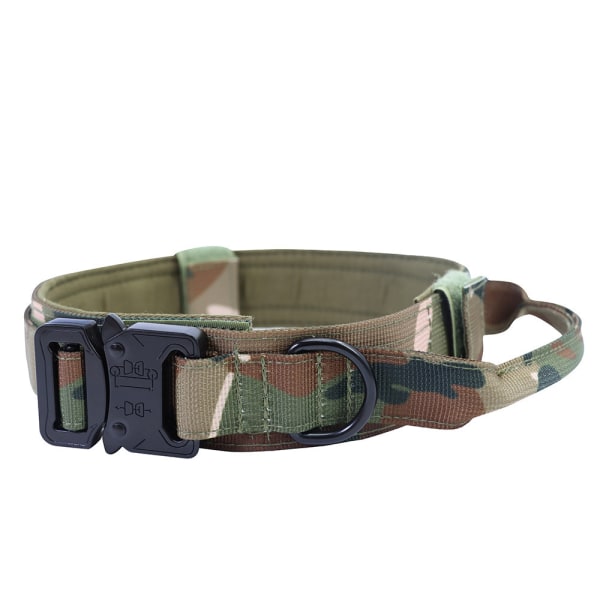 Taktiskt hundhalsband Militärt hundhalsband Tjockt med handtagshalsband camouflage M