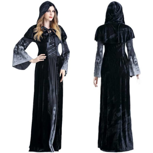 Kvinnors jul Halloween Grim Reaper klänning set cosplay M = UK/AU 10 = EU 36