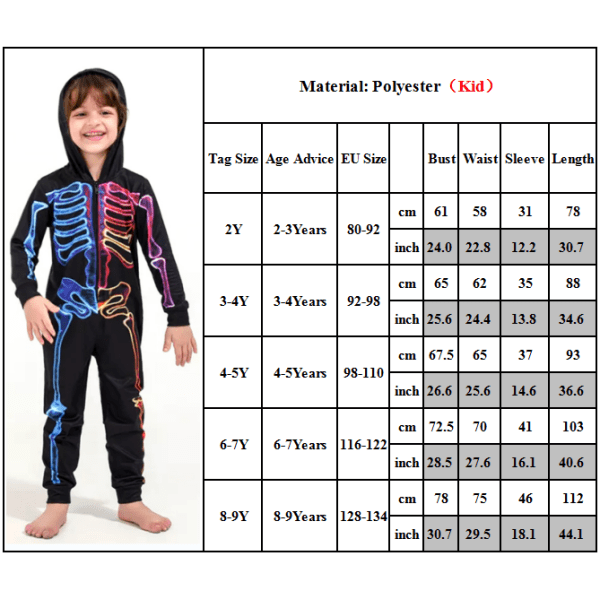 Halloween Huvtröja Långärmad Bodysuit Cos Förälder-Barn Pyjamas child 3-4Y
