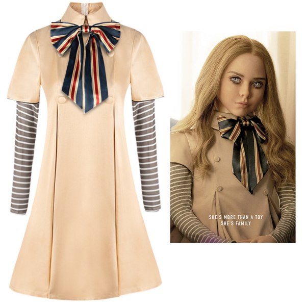 Kvinnors Megan Kostym Set Cosplay Karneval Vuxna M3gan Robotdocka L