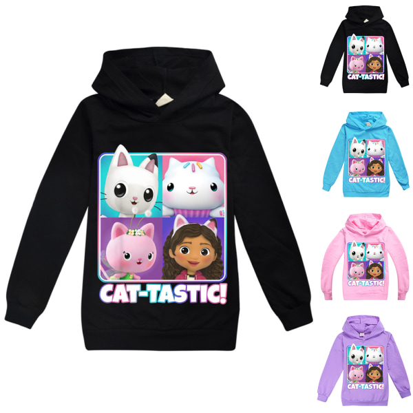 Pojkar Flickor Hoodies Gabby's Dollhouse Pullover Jacka Kappa Present black 150cm