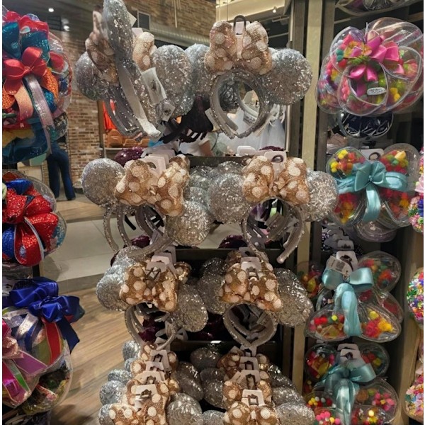 Mickey Mouse Disney Parks Prickiga Öron Roséguld Silver Paljetter Hårband