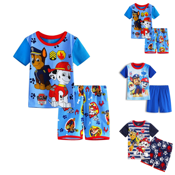 Barn Pojkar Flickor Cartoon PAW Patrol Sovkläder Kortärmad T-shirt Topp Shorts Set C 7 Years