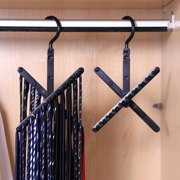 Tie Hanger Rack Organizer Rotat Bälte Hållare Garderob Krok Förvaring