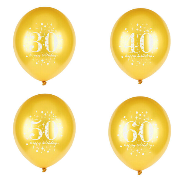 15 st ballonger 16/18/21/30/40/50/60:e Grattis på födelsedagen Party Dekoration 60