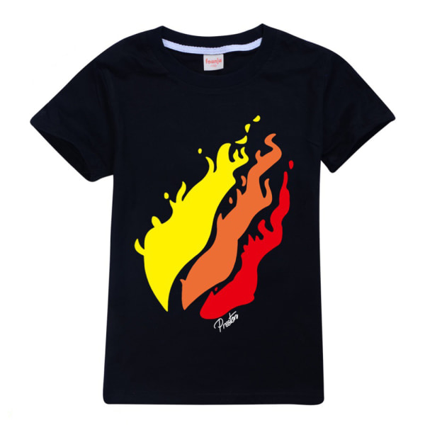 PRESTONPLAYZ Tecknad T-shirt för pojkar och flickor med kort ärm black 140cm