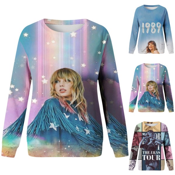 Kvinnor Taylor Swift Hoodie Fashion Sweatshirt Casual Långärmad A XL