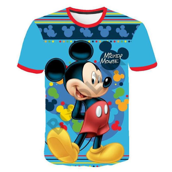 Mickey Minnie Mouse T-shirt Barn Kids Pojkar Flickor Korta Ärmar Skjortor Sommar Casual B 11-12 Years