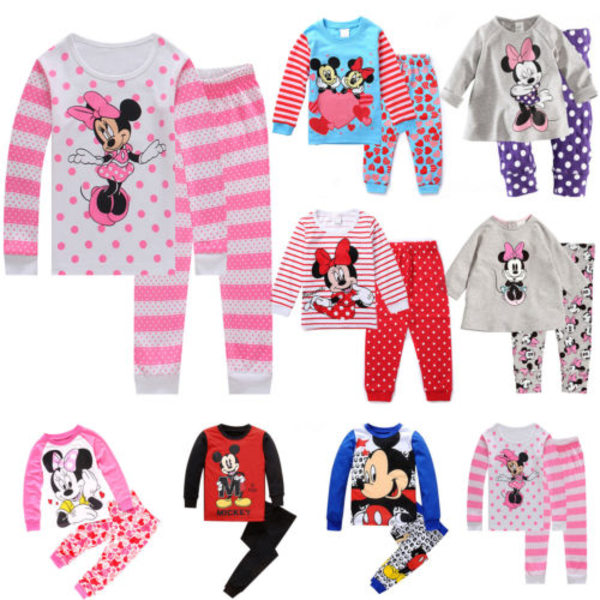 Barn Baby Mickey Minnie Mouse Pyjamas Sovmundering Nattkläder Set #1 110cm