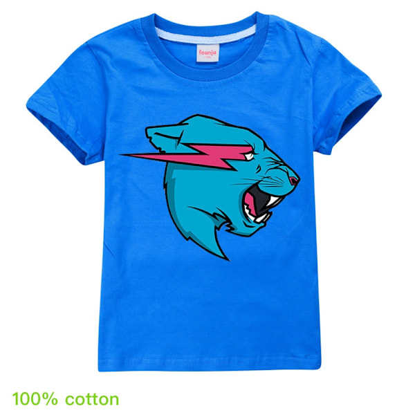 T-shirt för pojkar, tecknade toppar, barn pojkar flickor T-shirts, barnkläder, sommar kortärmad Blue 130cm