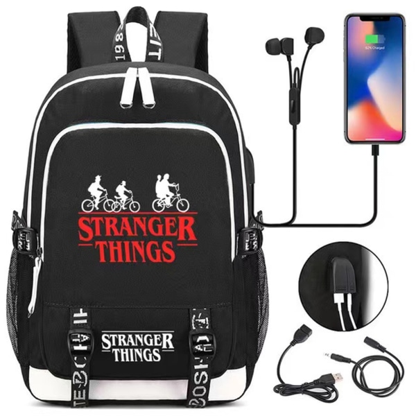 Stranger Things Hellfire Club Snygg USB laddningsryggsäck