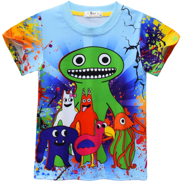 Garden Shirt Set Skräck Monster Jush T-shirt Kids 2-delat set 120cm