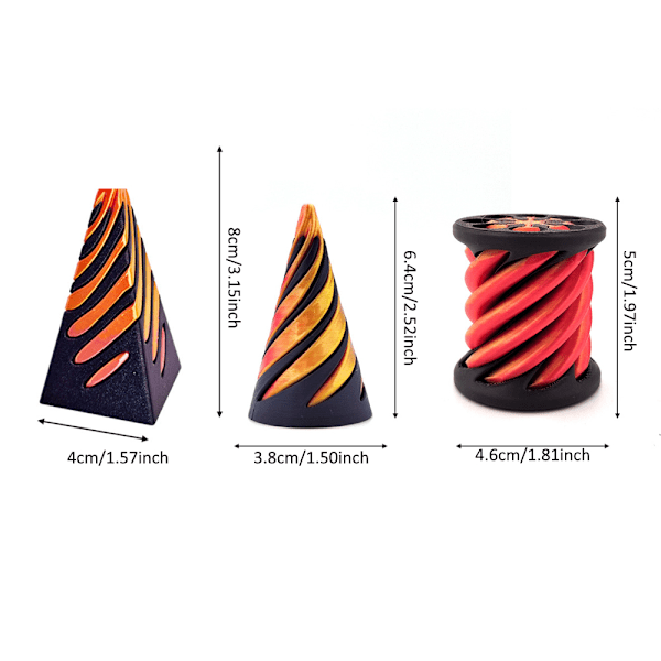 Omöjlig pyramid genomgång skulptur helix skruv rolig spiral kon fidget leksak Pyramid