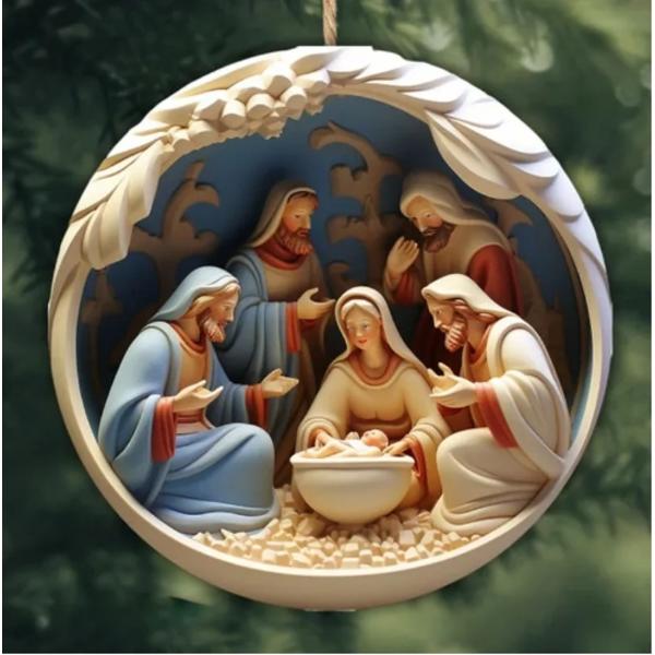 Julgransprydnad, för julgran Födelse av Jesus Kristna dekorationer C 8cm