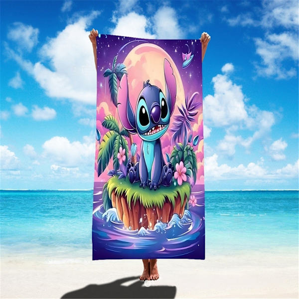 Lilo & Stitch badlakan i mikrofiber för barn och vuxna, torkar snabbt, 75 x 150 cm A 75*150CM