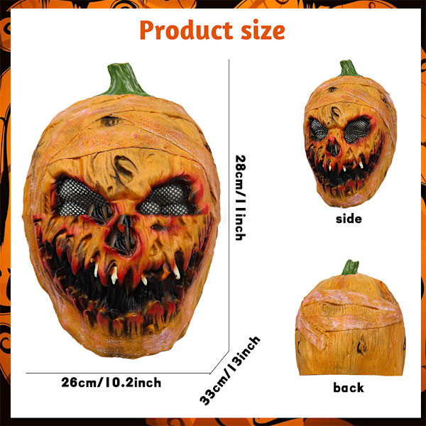 Halloween skräck pumpa mask jul fest vuxen cosplay