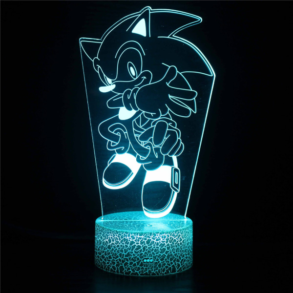 LED-sängbordslampa med touch Sonic the Hedgehog nattlampa present B