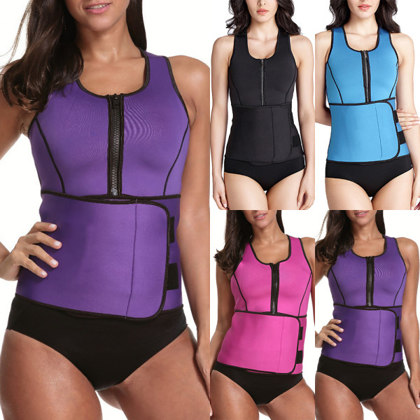 Waist trainer Bastuväst Suit Tank Trimmer Bälte Gym Sport Blue XL