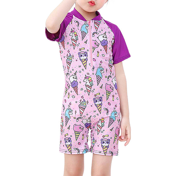 Barn flicka chic tecknad blixtlås sommar simbassäng set #4 XL