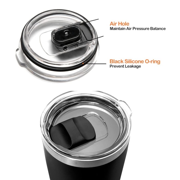 20 oz stänksäker magnetisk skjutlock för mugg 20oz