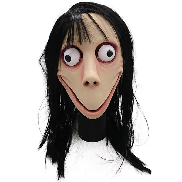 Halloween skräckmask läskig kvinnlig spökdjävulsmask med peruker