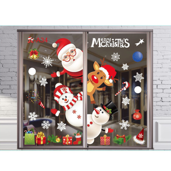 Jul fönsterdekal klistermärke Xmas Holiday Decor Party Supplies C