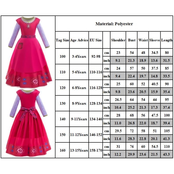 Önska film Dahlia Cosplay barn flickor karneval julklänning 120cm