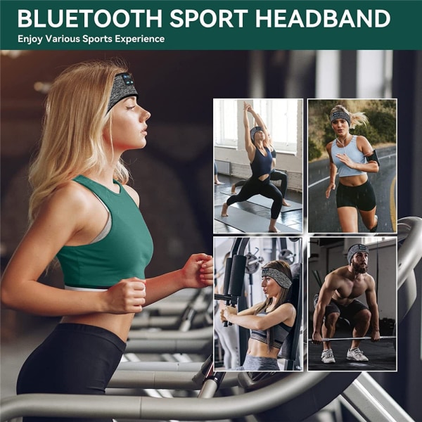 Trådlöst Bluetooth-pannband för sovande ögonmask Headset Sport Hemp ash