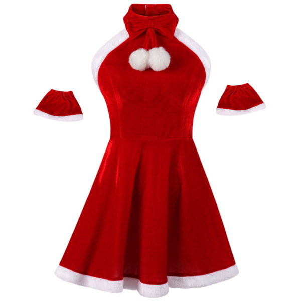 Jul Röd Sexig Santa Claus Dress Fancy Dress Kostym Outfit