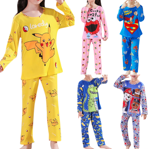 Pyjamas för stora barn Pyjamas Söt långärmad byxa Casual kostym A 134-140cm